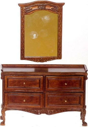 Dolls house walnut dressing - house,
